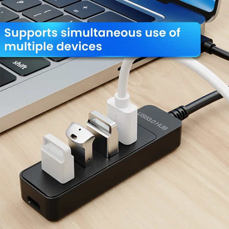 USB 30 Power Adapter 4 Port Hub Multi USB Splitter with Type C Extender for Laptop PC Mobile Accessories Charging