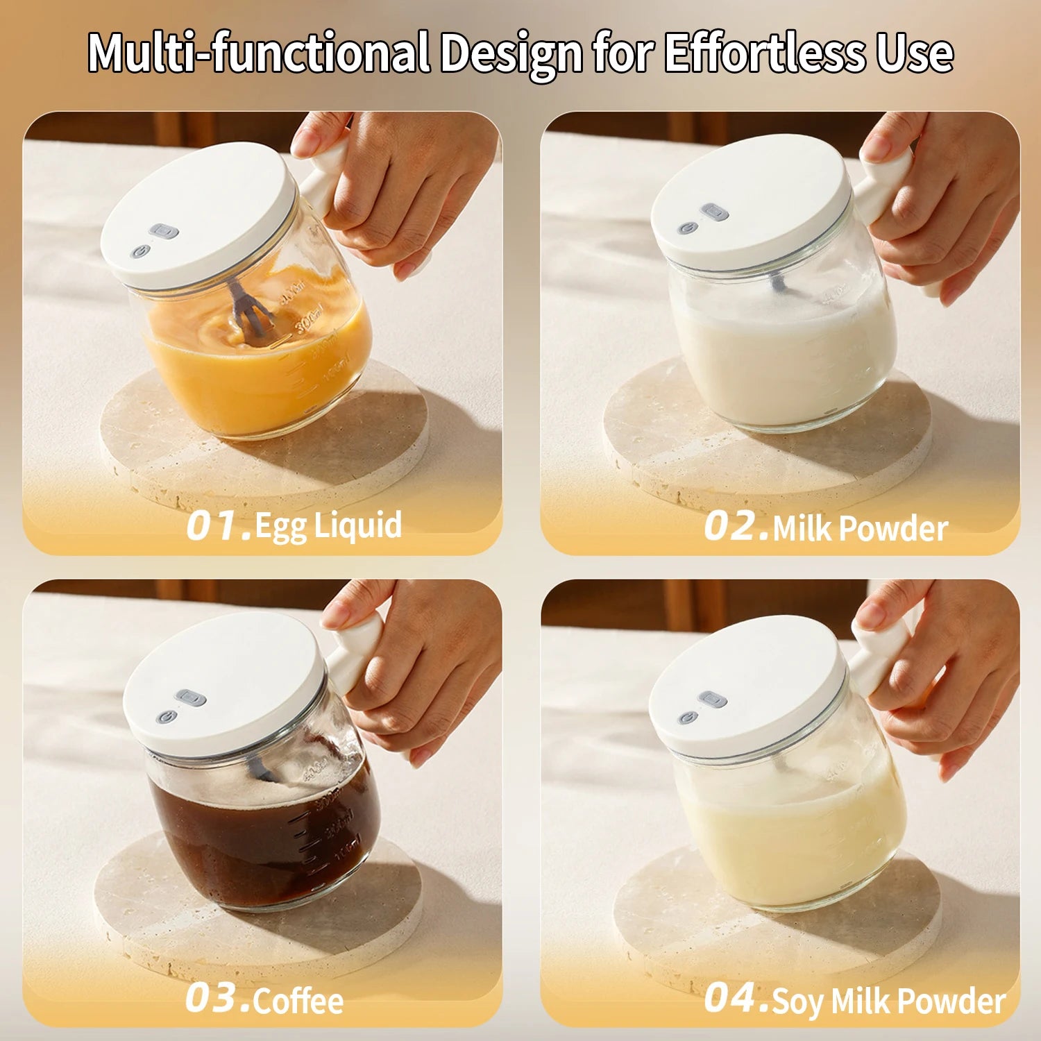 OANKR Automatic Stirring Coffee Cup Rechargeable Electric Stirring Mugs 400ml Mixing Glass Egg Cup Barista Coffee Accessories